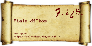 Fiala Ákos névjegykártya